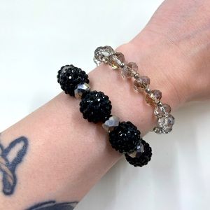 Vintage Lot of 2 Swarovski Crystal Beaded Bracelets